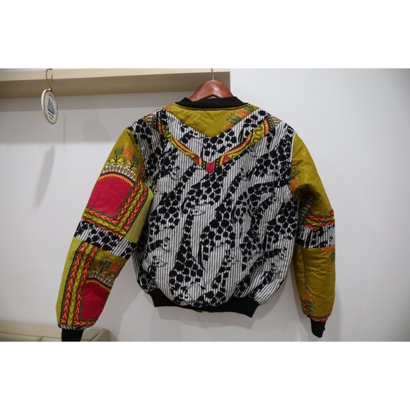 RARE Handmade Custom Mens M Puffer Jacket Muiltcolor Africa Patchwork - Picture 5 of 10